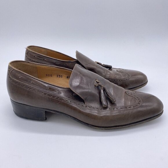 Salvatore Ferragamo Dress Shoes Brown Leather Tassel Wingtip Loafers main image 12